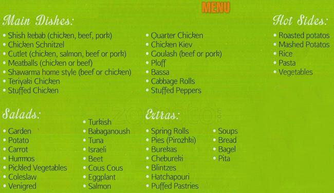 Fresh for less menu