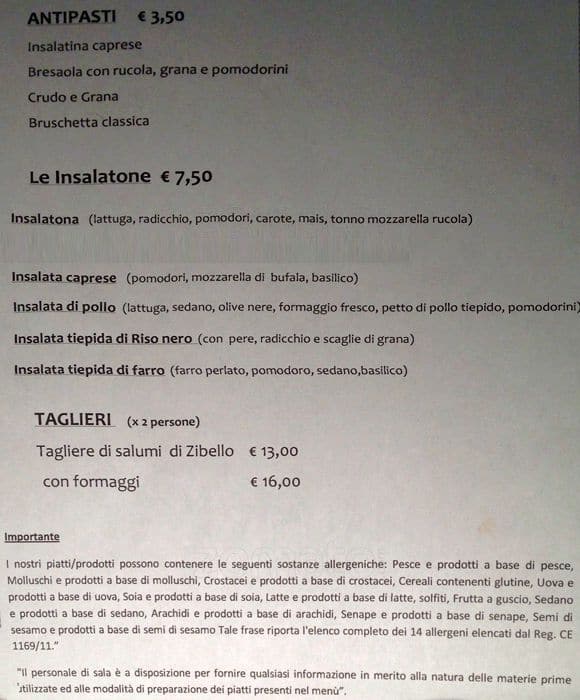 Viola a Milano Foto del Menu con Prezzi Zomato Italia