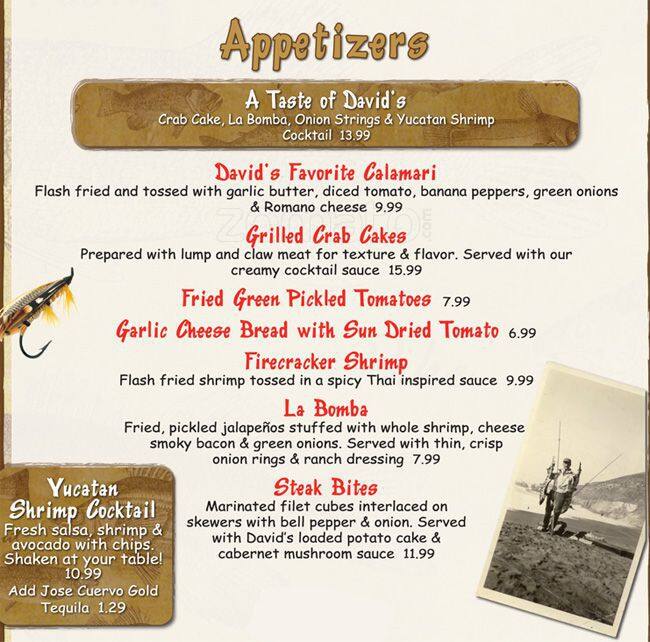 David's Seafood Grill a Cedar Hill Foto del Menu con Prezzi