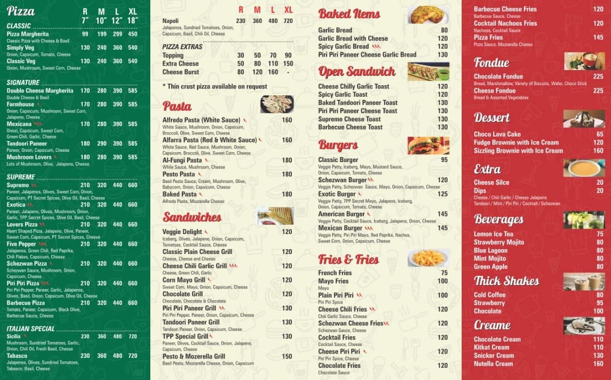 Menu - The Pizza Place