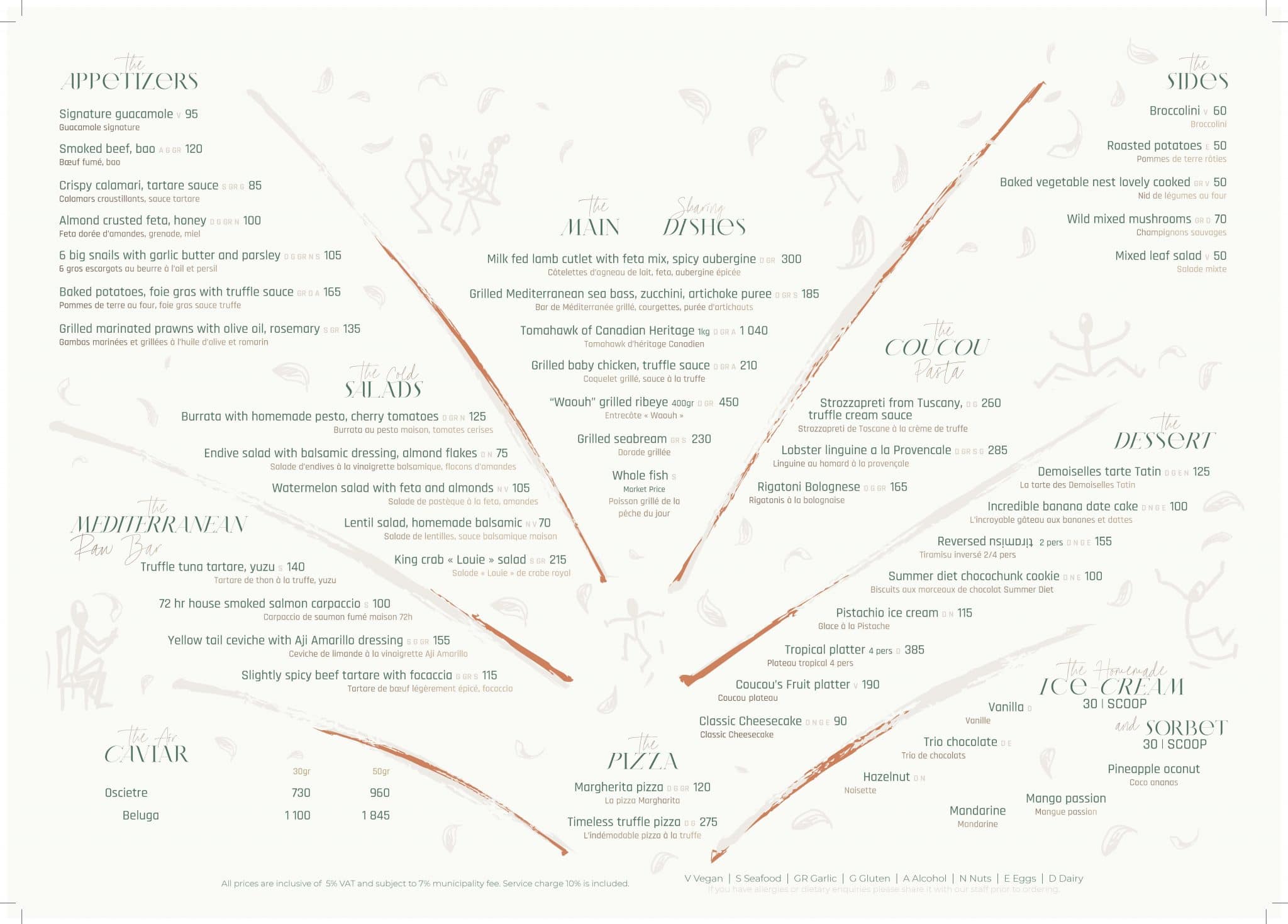 Menu of CouCou Dubai, Palm Jumeirah, Dubai