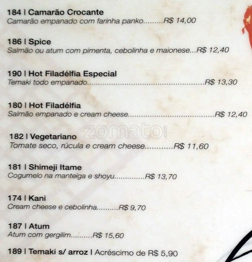 GRANDE MURALHA cardápio