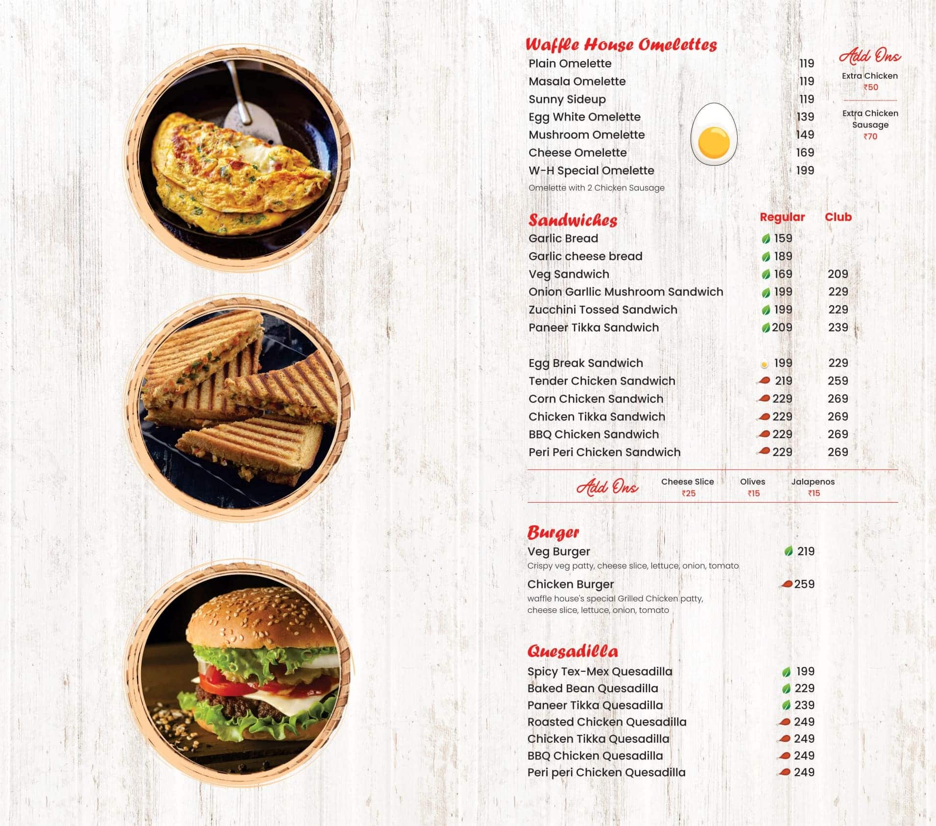 Menu of Waffle House, Hitech City, Hyderabad