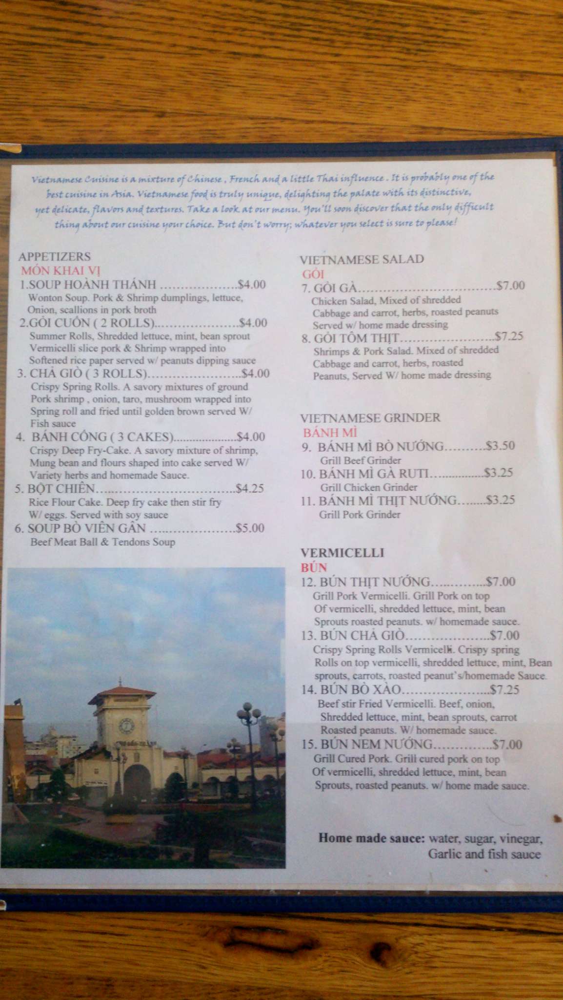 Mini saigon menu