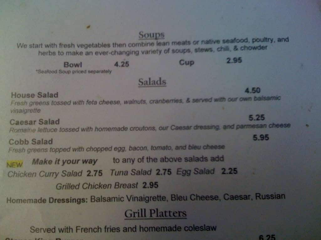 Menu at Stones Cafe & Bakery, North Yarmouth