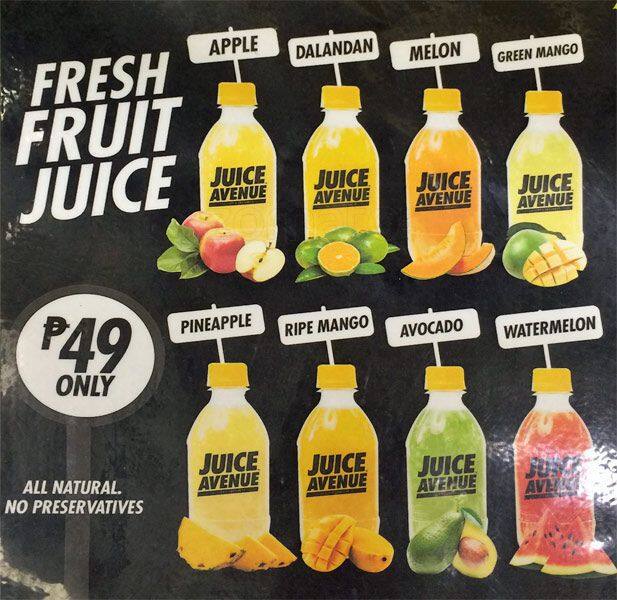 Menu at Juice Avenue pub & bar, Cebu City