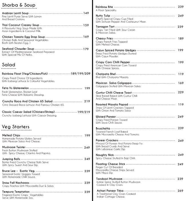 Float Menu, Menu for Float, Marathahalli, Bangalore Zomato