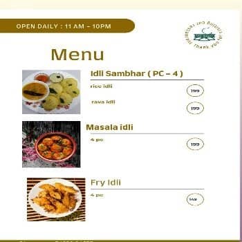 Idli Magic Restaurants menu