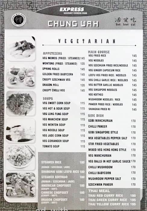 Chung Wah Express Menu Menu For Chung Wah Express Indiranagar