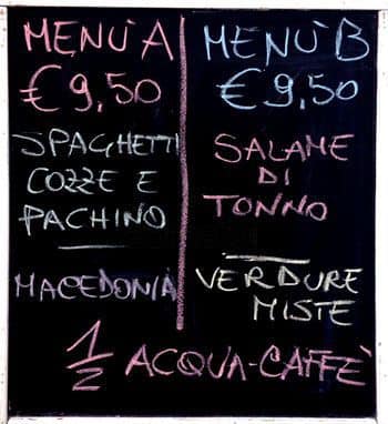 Menu de Underground Caffè