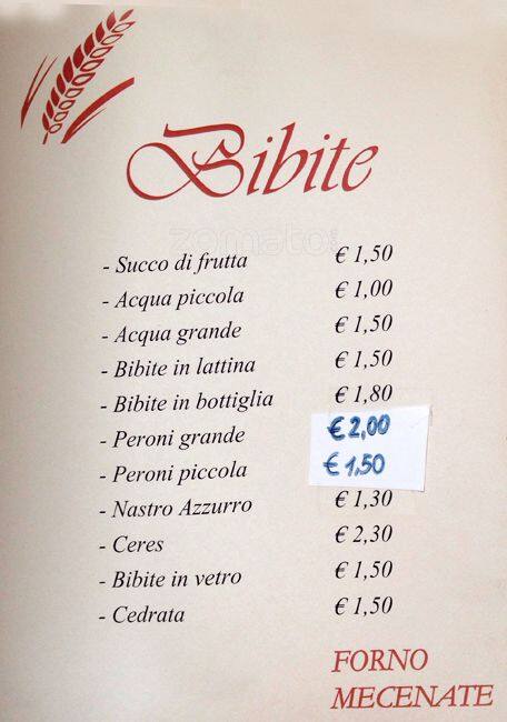 Menu di Forno Sciarroni 