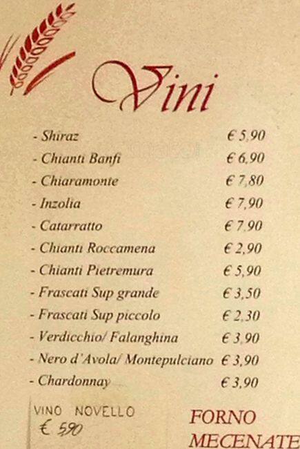Menu di Forno Sciarroni 