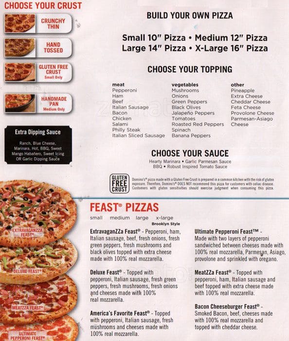 dominos jackson tn menu