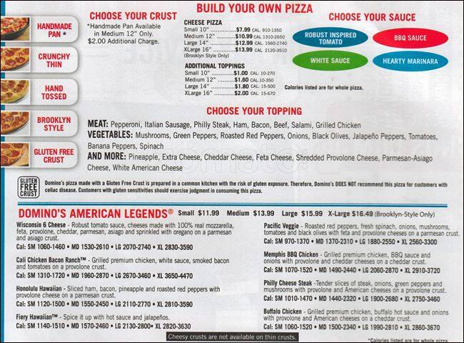 dominos toppings menu