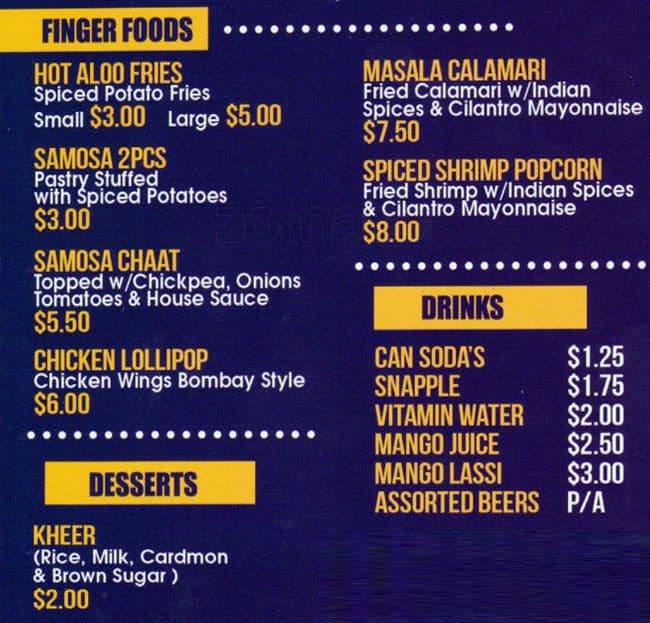 Bombay Frankie Roti Roll Menu, Menu for Bombay Frankie Roti Roll, Upper ...