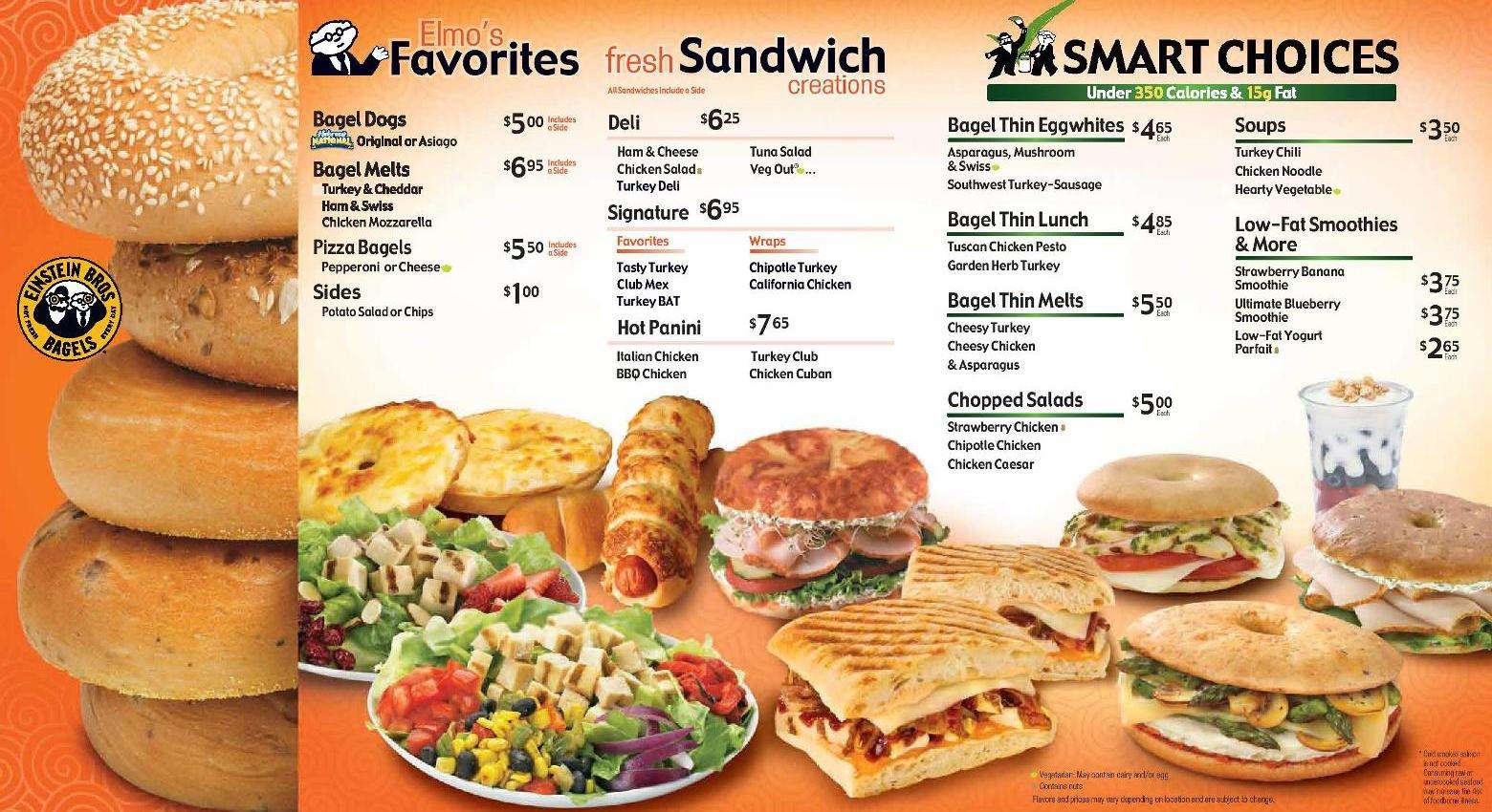 Einstein Bros Bagels Menu, Menu for Einstein Bros Bagels, Miami Shores ...