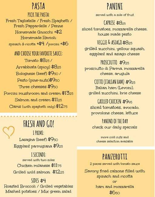 Pasta Sisters Menu, Menu for Pasta Sisters, Koreatown, Los Angeles