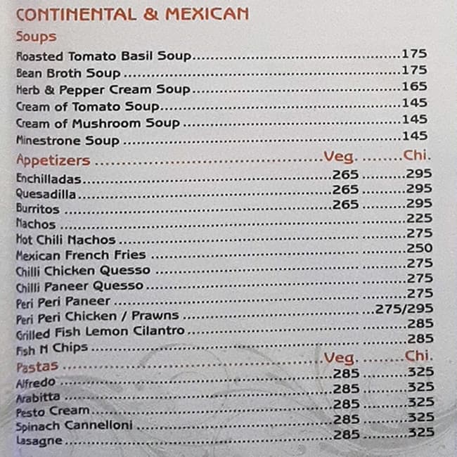 Gold Coins Restaurant and Banquets - Tardeo menu