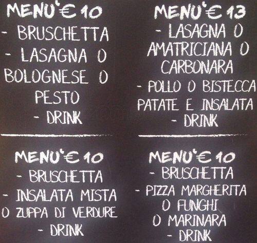 Menu di Serafini alla Pace 