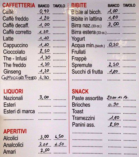 Menu di Blanco 
