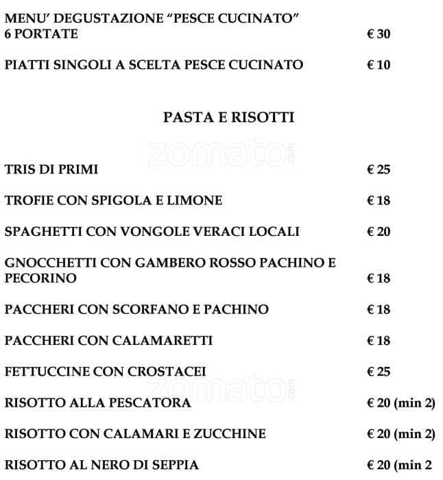 Menu di Ristorante Assunta Madre 