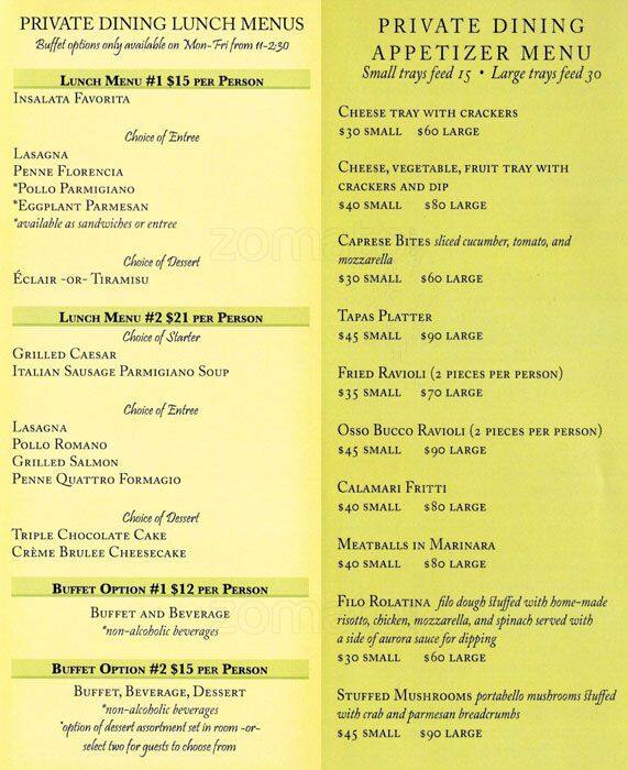Villa Antonio Menu, Menu for Villa Antonio, Ballantyne, Charlotte