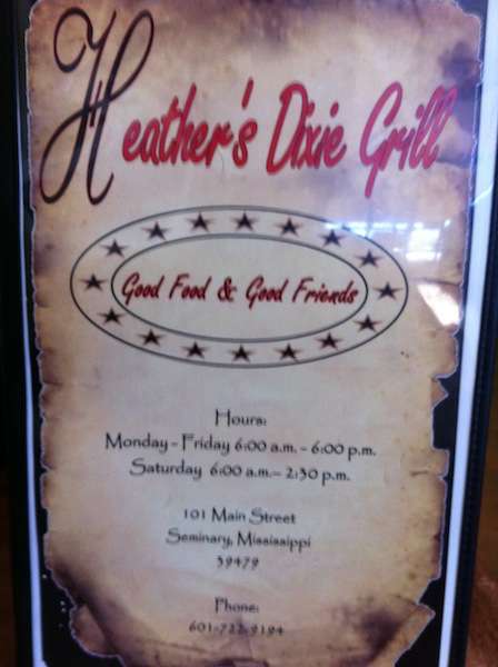 Carta de Seminary Dixie Grill