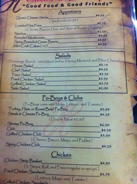 Carta de Seminary Dixie Grill