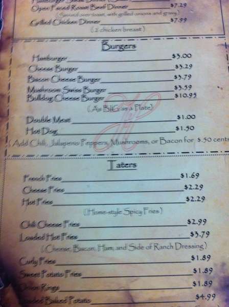 Carta de Seminary Dixie Grill