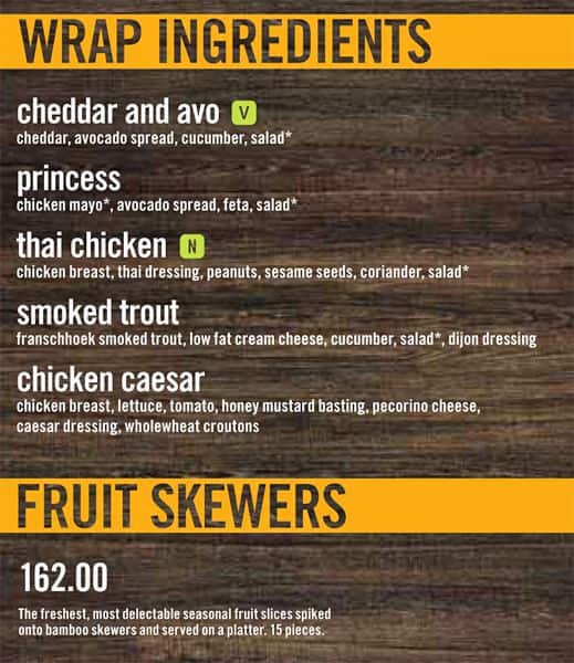 Preller Square Complex Menu bij KAUAI Preller Square restaurant, Bloemfontein
