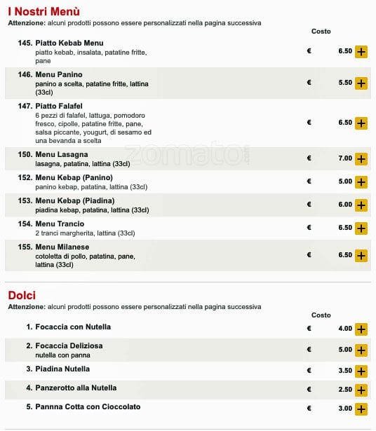Menu di Al Solito Posto 