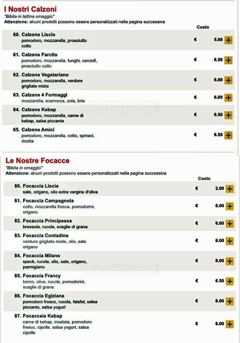 Menu di Al Solito Posto 