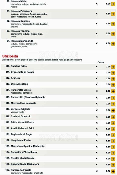 Menu di Al Solito Posto 