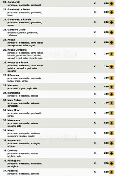 Menu di Al Solito Posto 