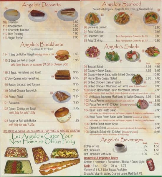 Angelo's Pizza Menu, Menu for Angelo's Pizza, Maspeth, New York City