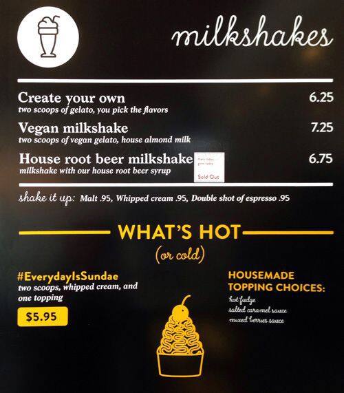 Menu at Gelato Boy desserts, Boulder, 1433 Pearl St