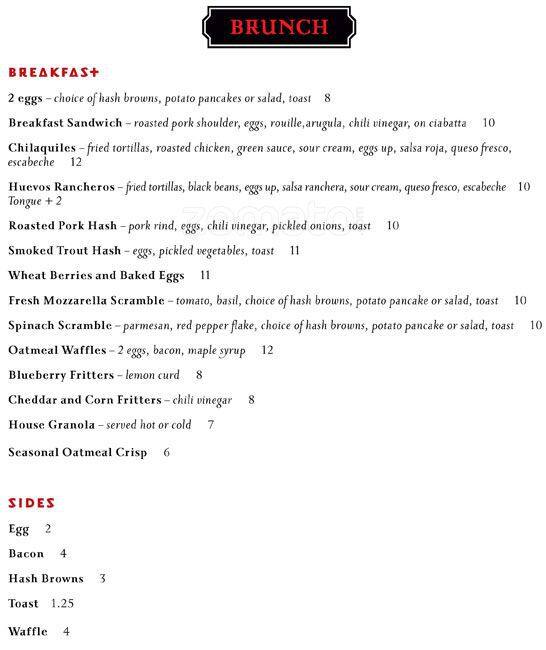 Redwood Menu, Menu for Redwood, Mt. Tabor/South Tabor, Portland Urbanspoon/Zomato