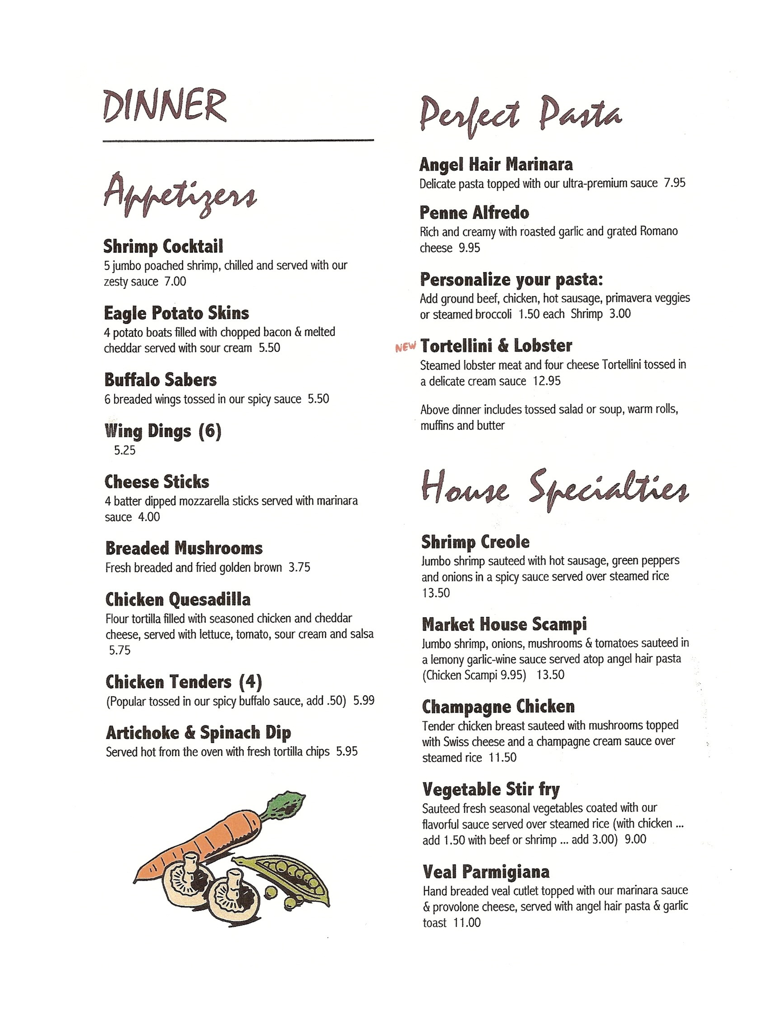 Menu at Fox's Market House Restaurant, Lock Haven