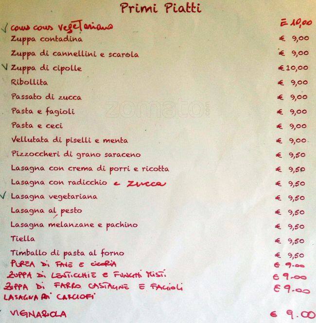 Menu di BISTROT IL CORTILE DEL POLITECNICO 