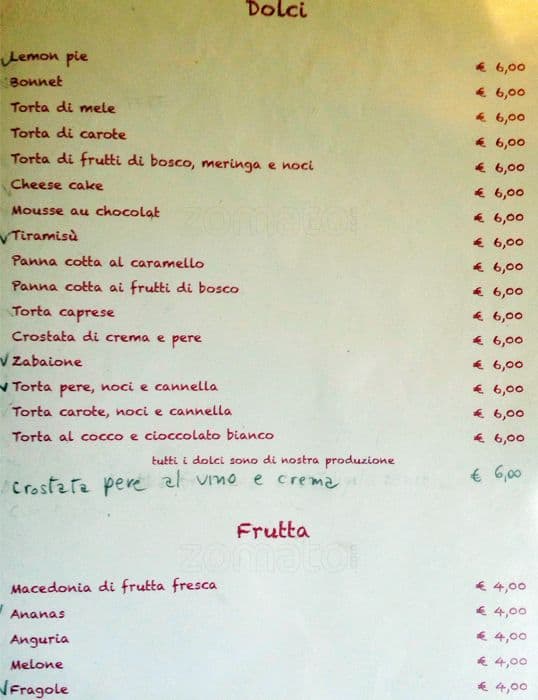 Menu di BISTROT IL CORTILE DEL POLITECNICO 