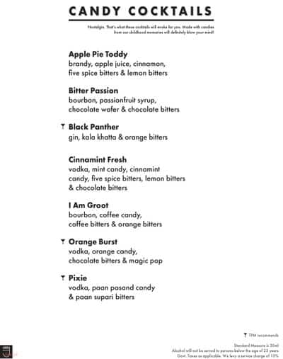 The Piano Man Jazz Club menu