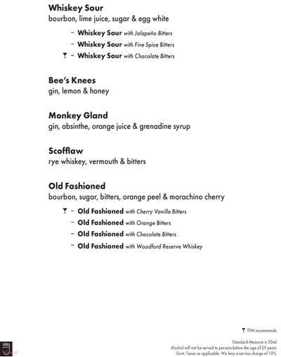 The Piano Man Jazz Club menu