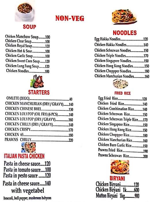 Menu of Manchurian Family Restaurant, Nalasopara, Mumbai