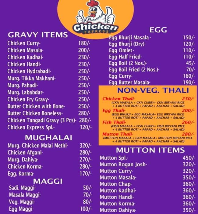 Menu at Chicken Express, Ahmedabad, 109 Pushpraj Estate