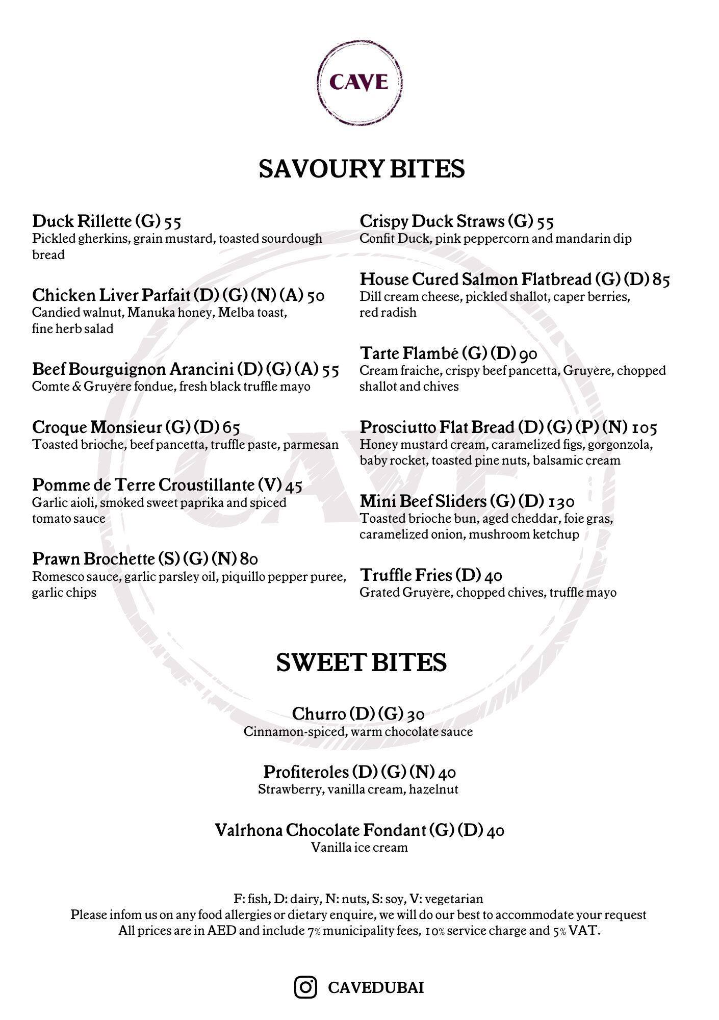 Menu at Suga Dubai pub & bar, Dubai