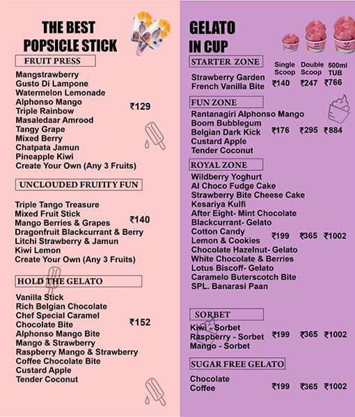 Menu of Scuzo Dessert Cafe, Fatehgunj, Vadodara
