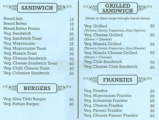 Shree's Fresh Bites menu