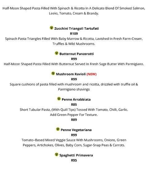 Menu de Luca's Ristorante Italiano