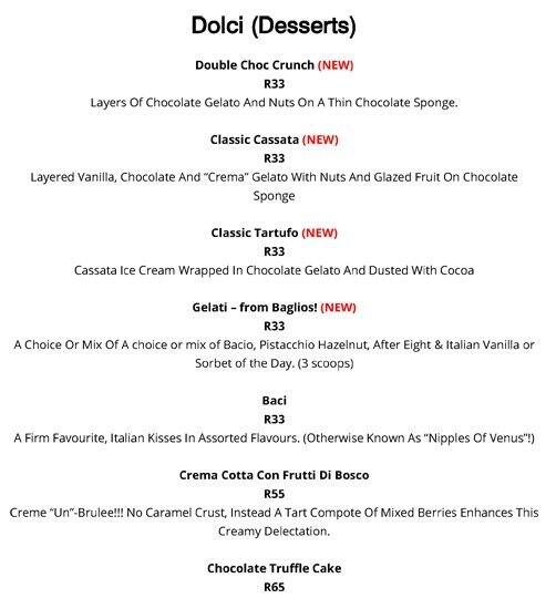 Menu de Luca's Ristorante Italiano