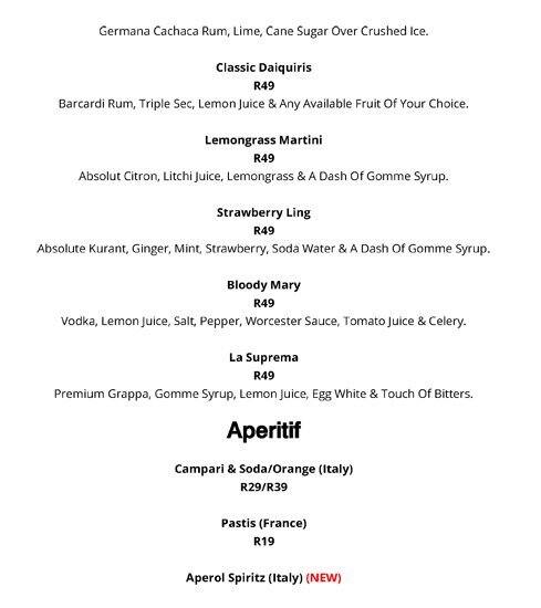 Menu de Luca's Ristorante Italiano